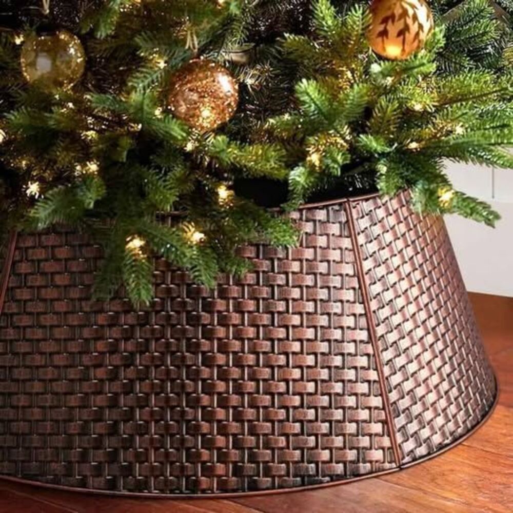 Metal Christmas Tree Collar Basket Skirt 28" NEW